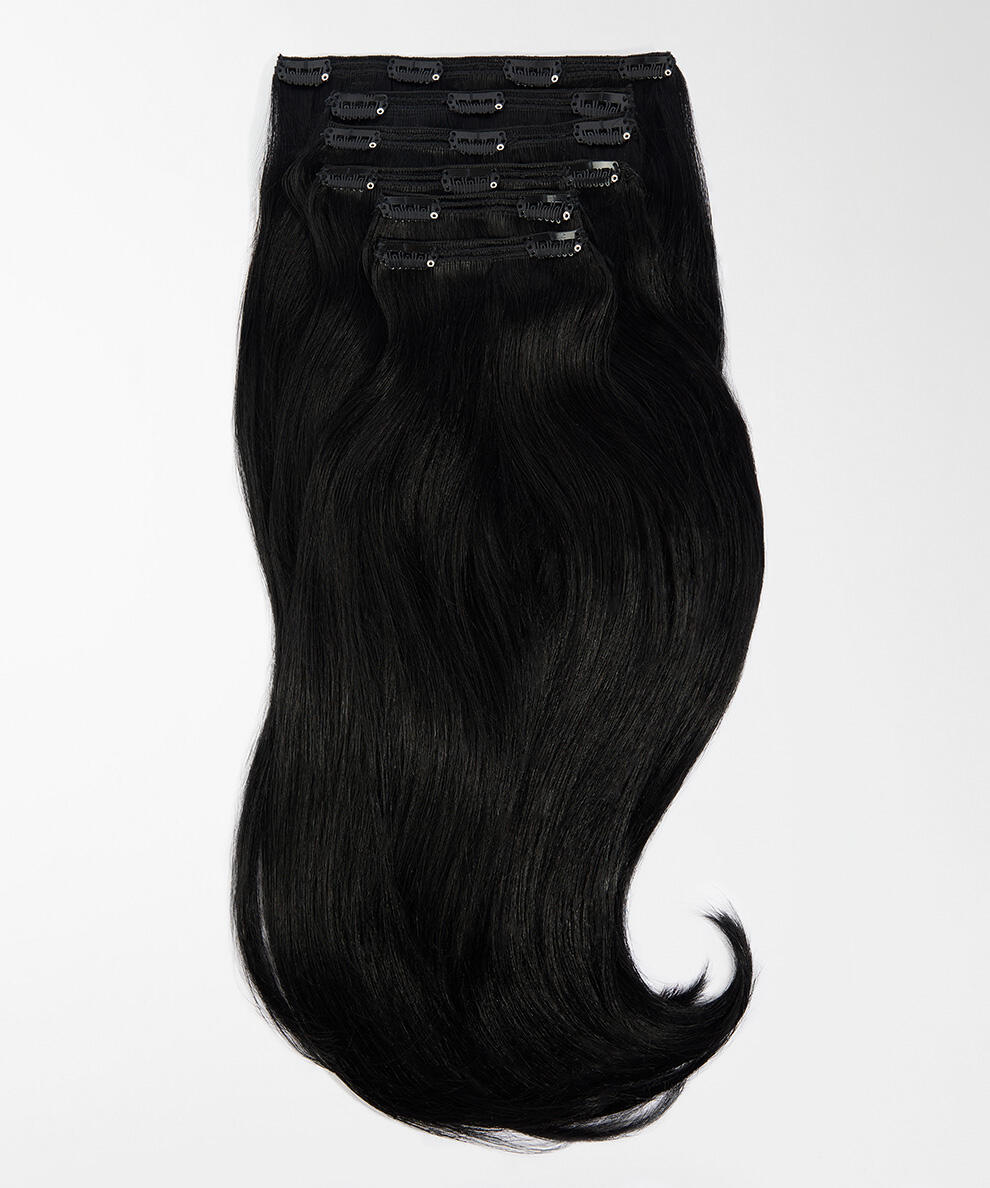 Classic Clip-ins Straight / Max Volume / 6 pieces 1.0 Black 50 cm