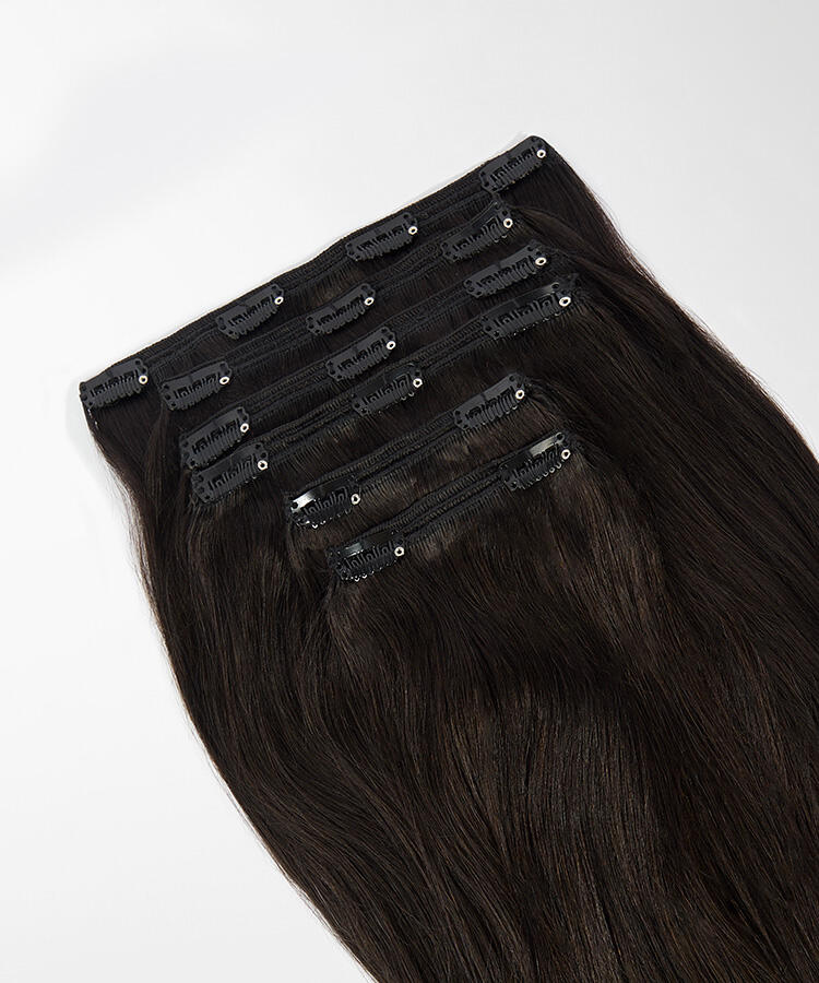 Classic Clip-ins  Straight / Max Volume / 6 pieces 1.2 Black Brown 50 cm