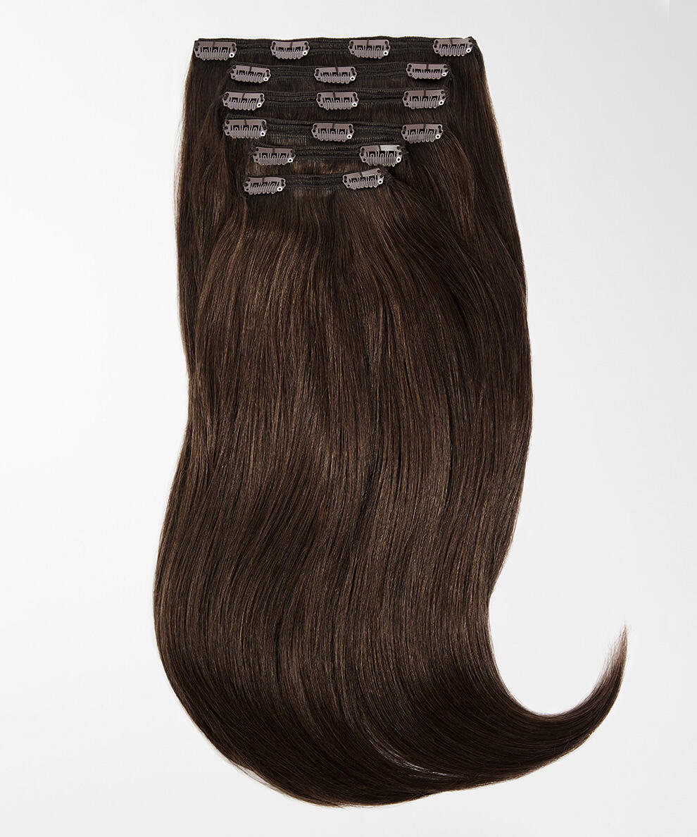 Classic Clip-ins  Straight / Max Volume / 6 pieces 2.0 Dark Brown 50 cm