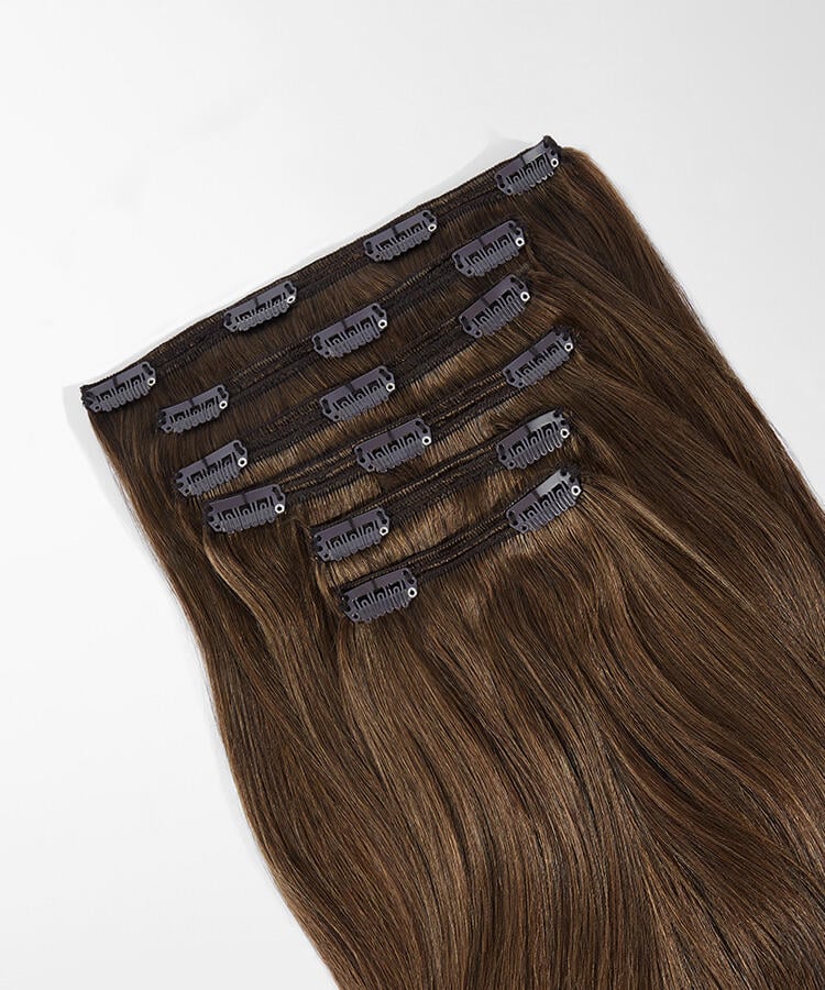 Classic Clip-ins Straight / Max Volume / 6 pieces 2.3 Chocolate Brown 50 cm