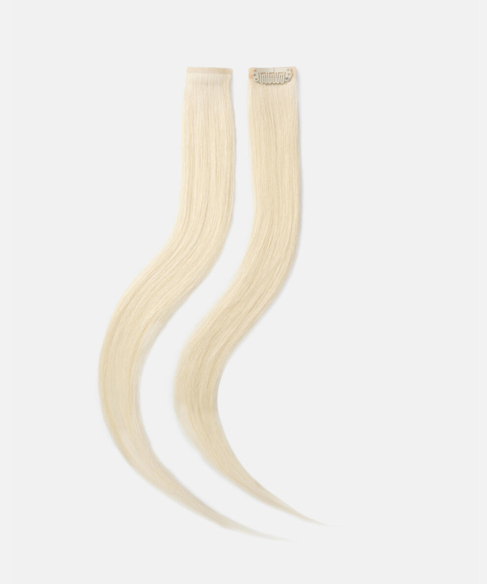 Single Invisible Clip-ins Straight / 2 pieces 10.10 Platinum Blonde 40 cm