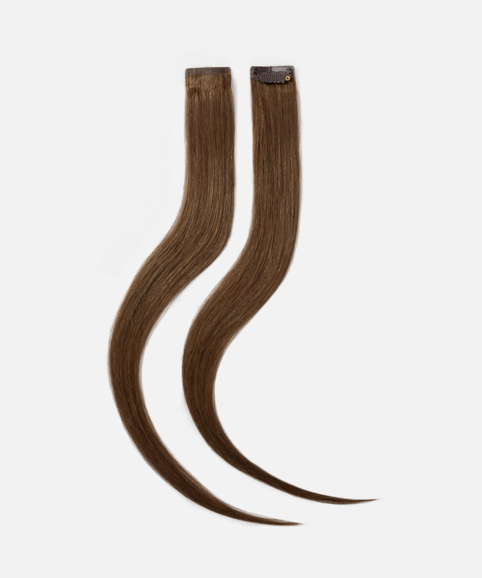 Single Invisible Clip-ins Straight / 2 pieces 2.0 Dark Brown 40 cm