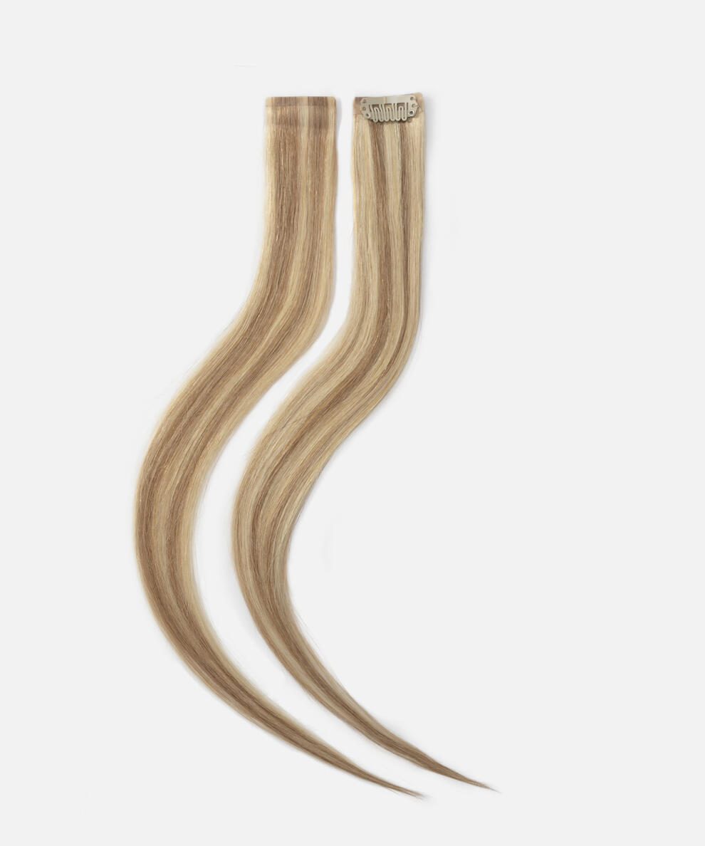 Single Invisible Clip-ins Straight / 2 pieces M7.3/10.8 Cendre Ash Blonde Mix 40 cm