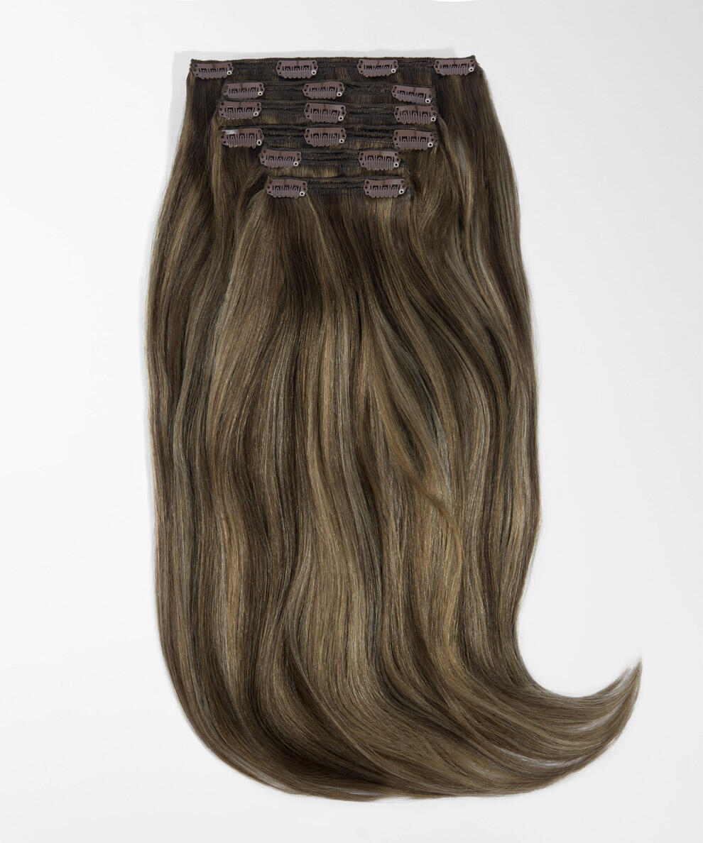 Classic Clip-ins Straight / Max Volume / 6 pieces B2.3/5.0 Hazelnut Caramel Balayage 50 cm