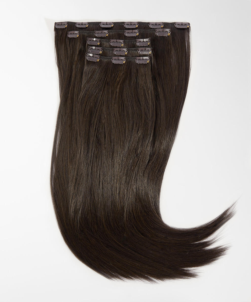 Vegan Clip-ins Straight / Medium Volume / 5 pieces 2.3 Chocolate Brown 50 cm