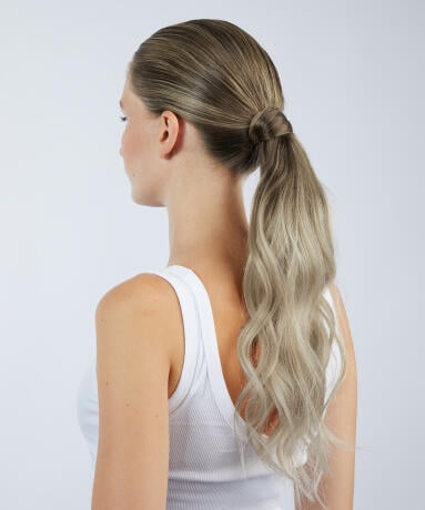 Ponytail Straight / Clip-in / Medium Volume B2.6/10.7 Dark Ashy Blonde Balayage 40 cm