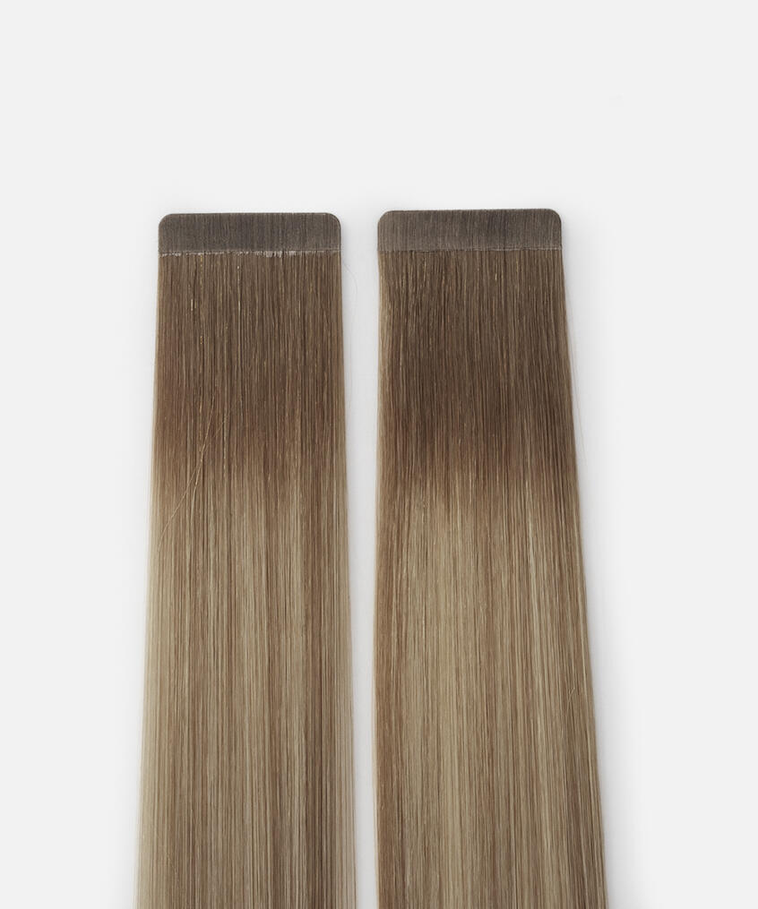 Ultra Tape Extensions Straight / Classic Tape 4 cm / 10 pieces B7.3/10.8 Cendre Ash Blonde Balayage 50 cm