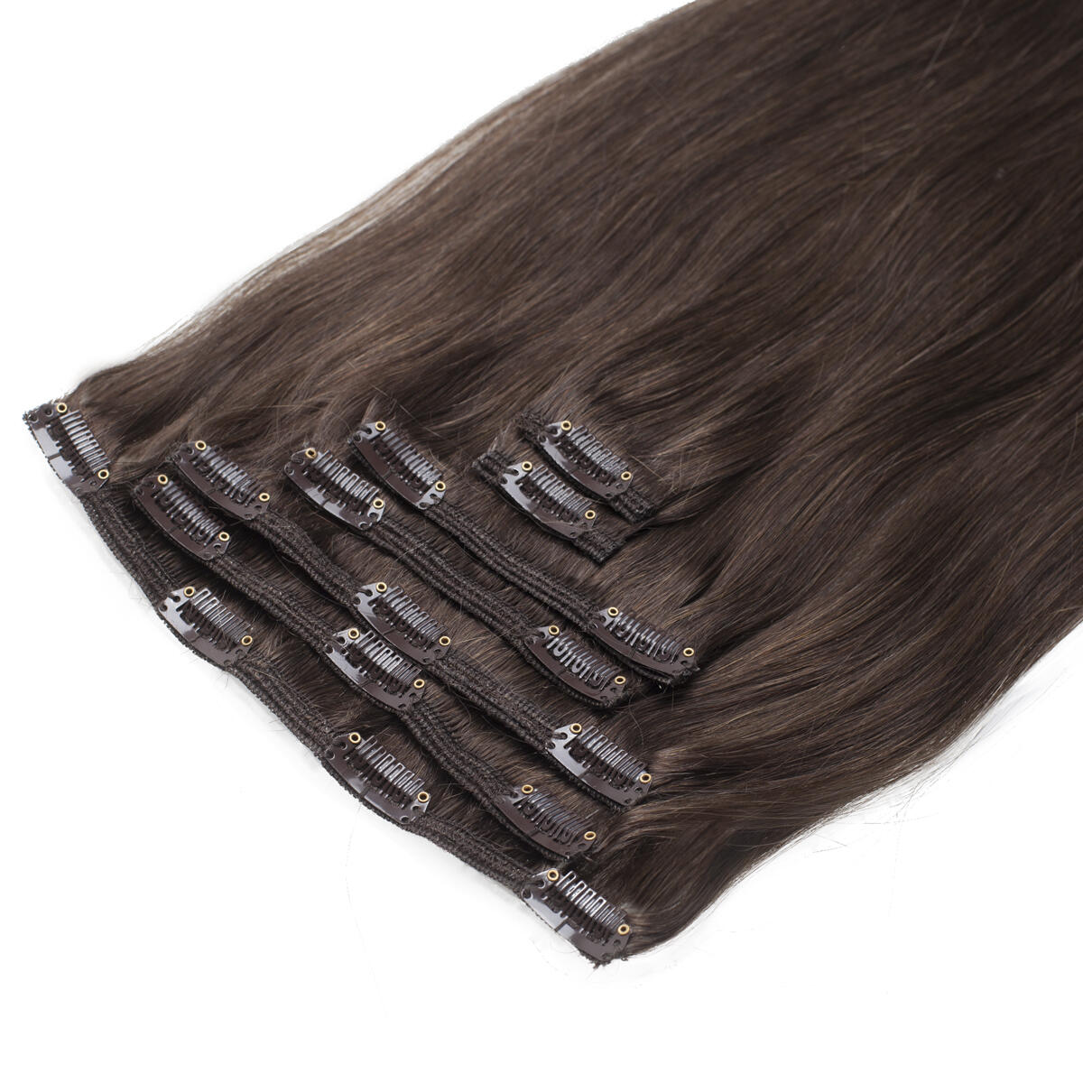 Rapunzel Clip On Set 2 6 Dark Ash Brown 40 Cm