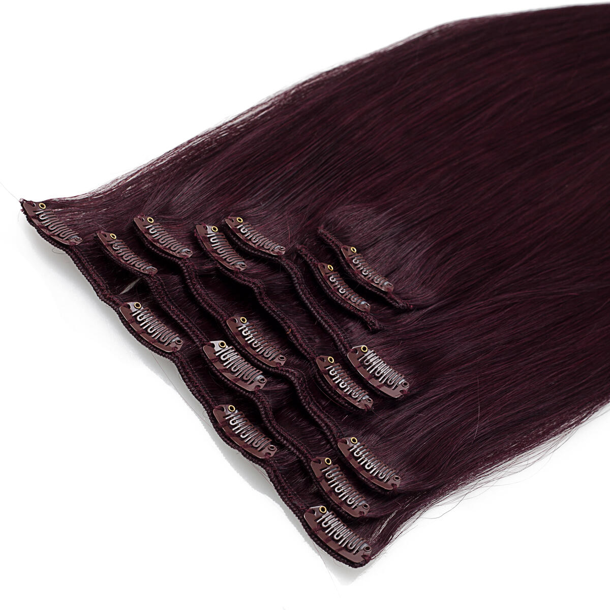 Rapunzel Clip On Set 6 12 Dark Mahogany Brown 50 Cm