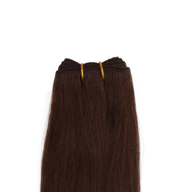 Premium Weft Extensions Straight / Double Layer / Medium Volume 2.0 Dark Brown 50 cm