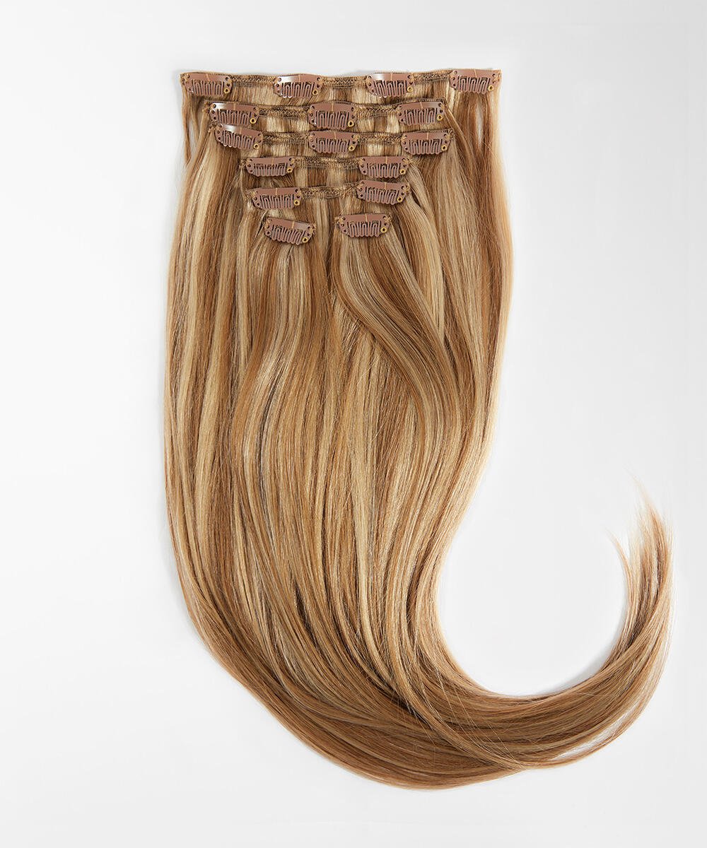 Classic Clip-ins Straight / Medium Volume / 7 pieces M5.2/8.6 Caramel Bronde Highlights 50 cm