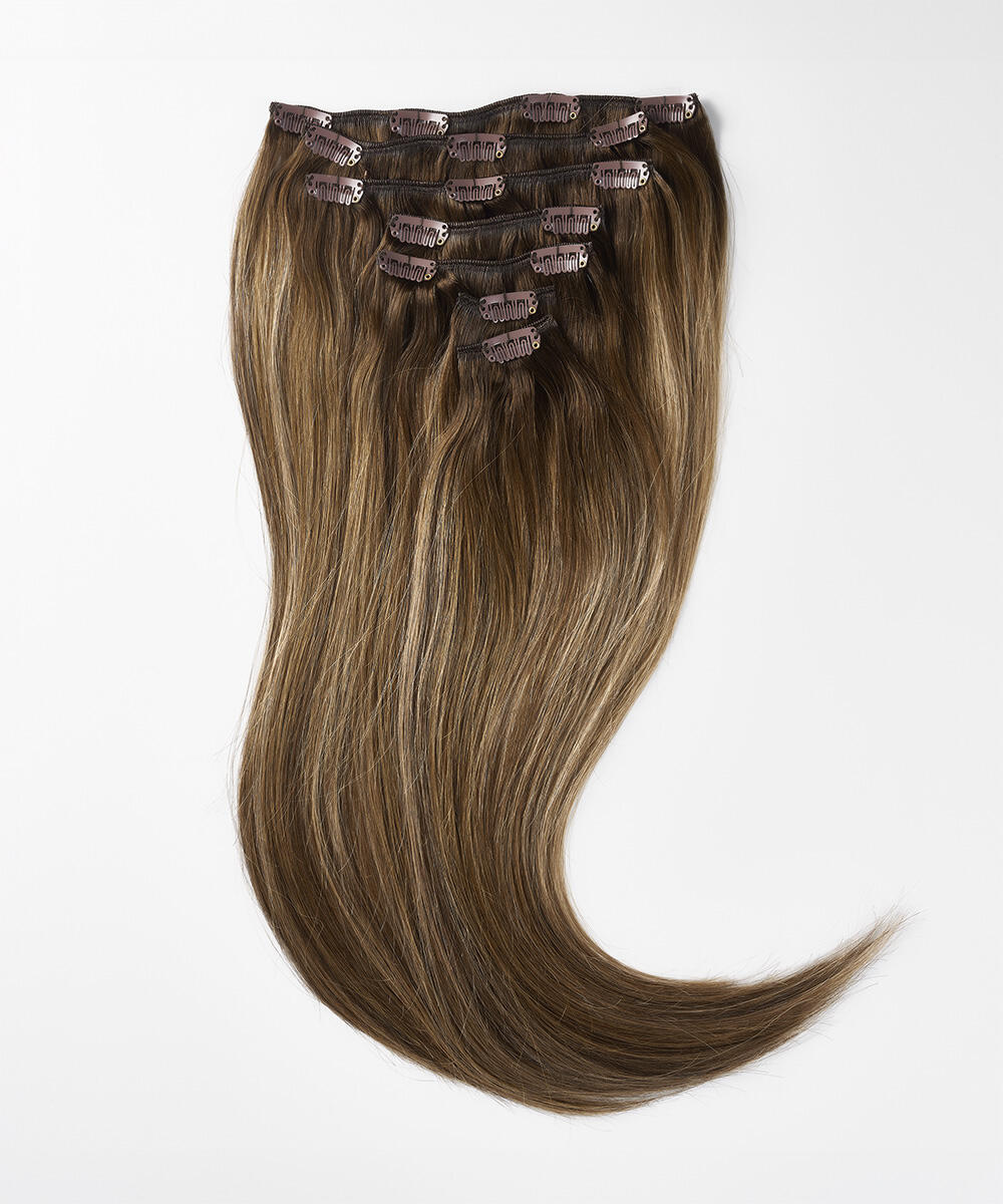 Classic Clip-ins Straight / Medium Volume / 7 pieces B2.3/5.0 Hazelnut Caramel Balayage 50 cm