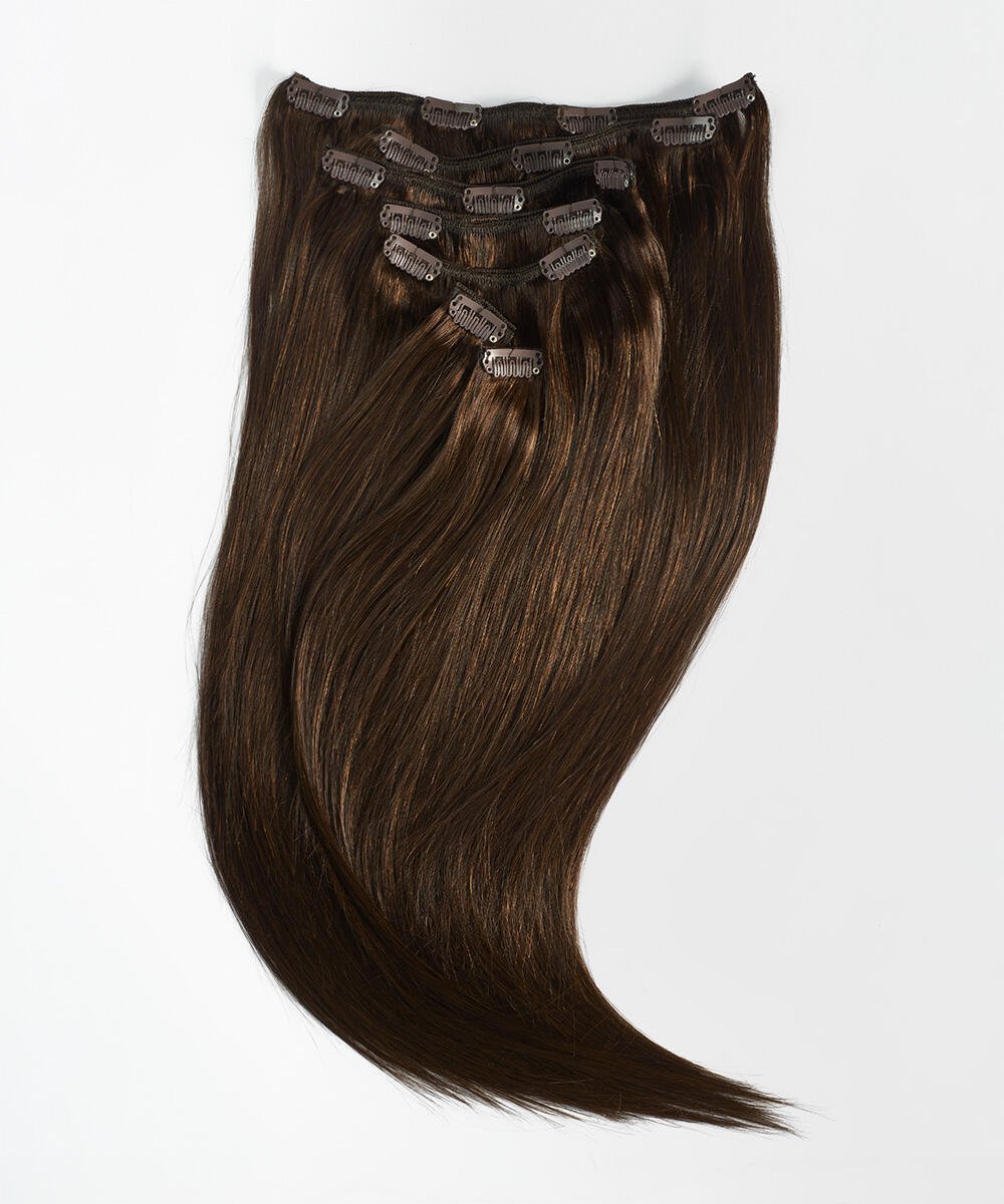 Classic Clip-ins Straight / Medium Volume / 7 pieces 2.3 Chocolate Brown 60 cm